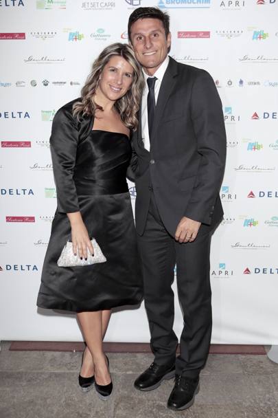 Alla serata molti giocatori ed ex, qui Javier Zanetti con la moglie Paula (Olycom)